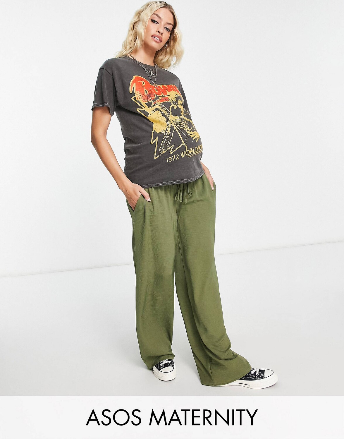 

Широкие брюки цвета хаки ASOS DESIGN Maternity