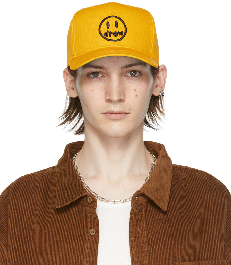 

Эксклюзивная желтая кепка-талисман SSENSE drew house