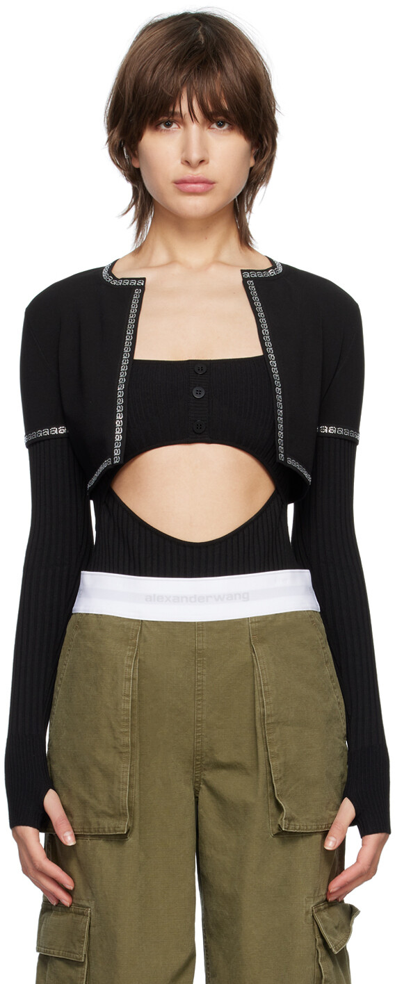 

Черный укороченный кардиган Alexander Wang