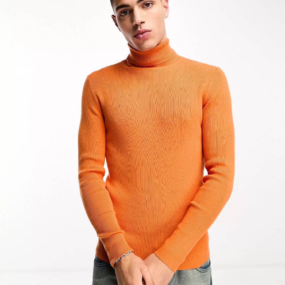 Джемпер Collusion Knitted Roll Neck, оранжевый джемпер премиум класса из овечьей шерсти с высоким воротником uniqlo оранжевый