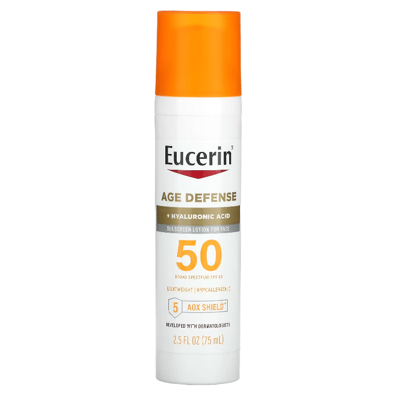 Легкий солнцезащитный лосьон Eucerin Age Defense SPF 50, 75 мл - фото