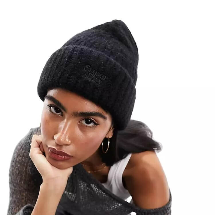 

Шапка Superdry Rib Knit, черный