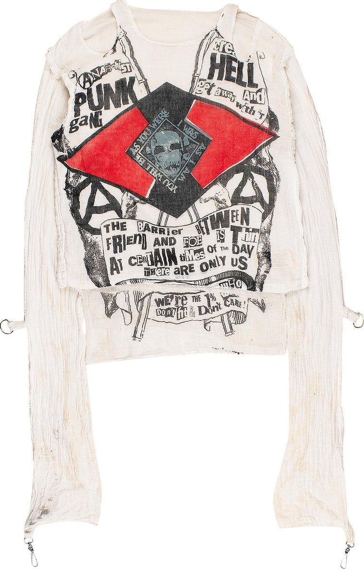 Рубашка Pre-Owned Vivienne Westwood Vintage 1970's Original Punk Gang Muslin Shirt 'Cream', кремовый - фото