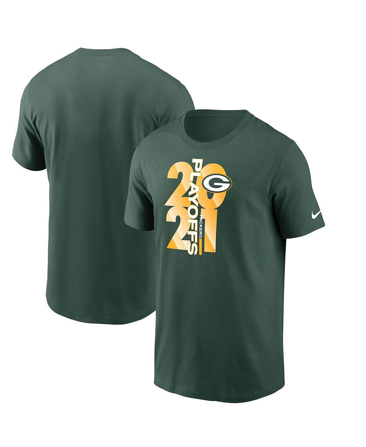 

Мужская футболка green bay packers 2021 nfl playoffs bound Nike, зеленый
