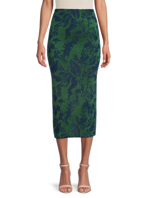 

Юбка - Карандаш Миди Missoni из блестящего трикотажа, зеленый