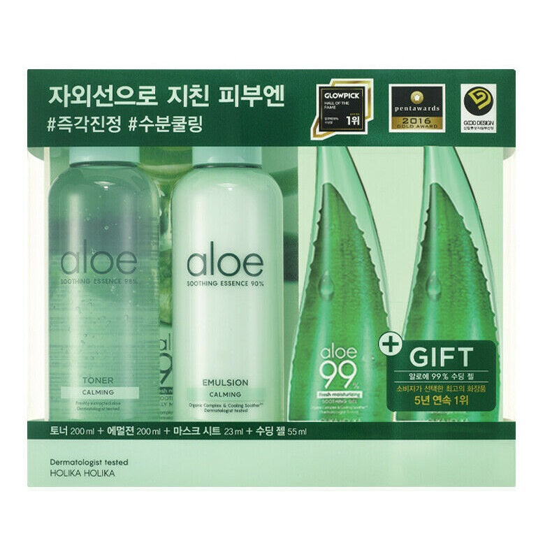 

HOLIKA HOLIKA Aloe Moisture Soothing Set – набор косметических средств для кожи, требующей интенсивного увлажнения.