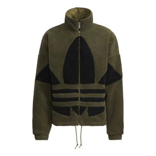 

Куртка Adidas originals Stand Collar Zipper Long Sleeves Sports Dark Olive Green, Зеленый