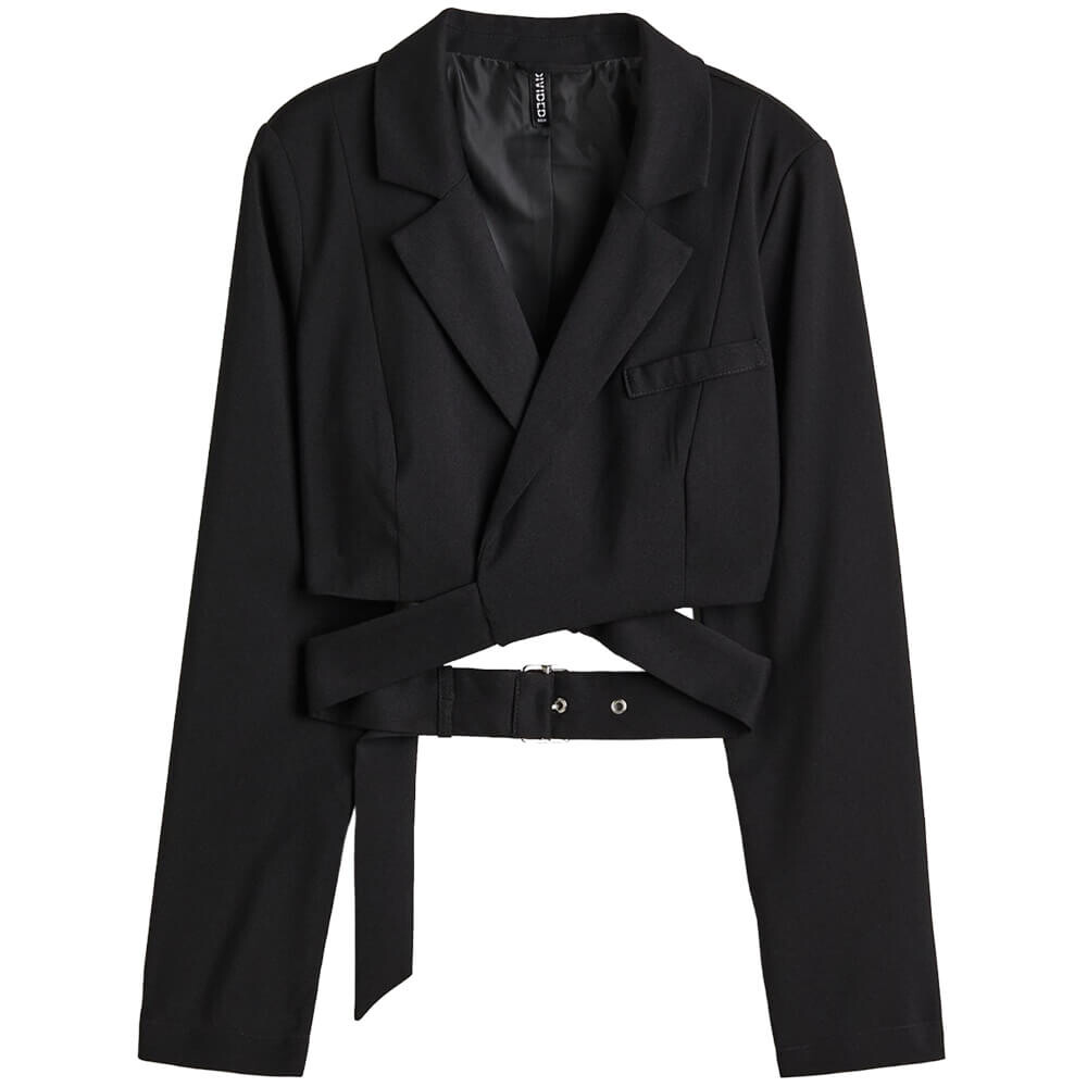 

Пиджак H&M Belted Wrapover, черный