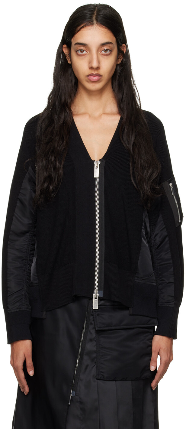 

Черный кардиган со смещением sacai