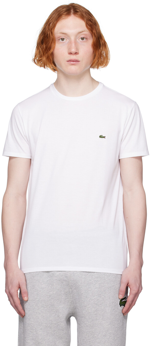 

Белая футболка с круглым вырезом Lacoste, Белый