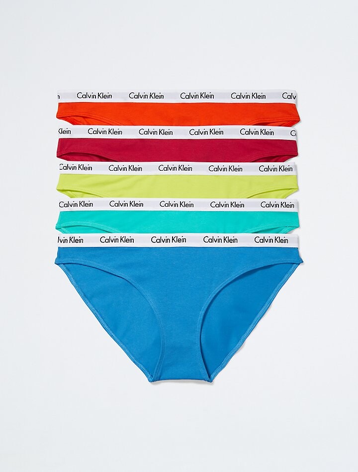 

Комплект из 5 хлопковых бикини с логотипом Pride Carousel Calvin Klein, синий