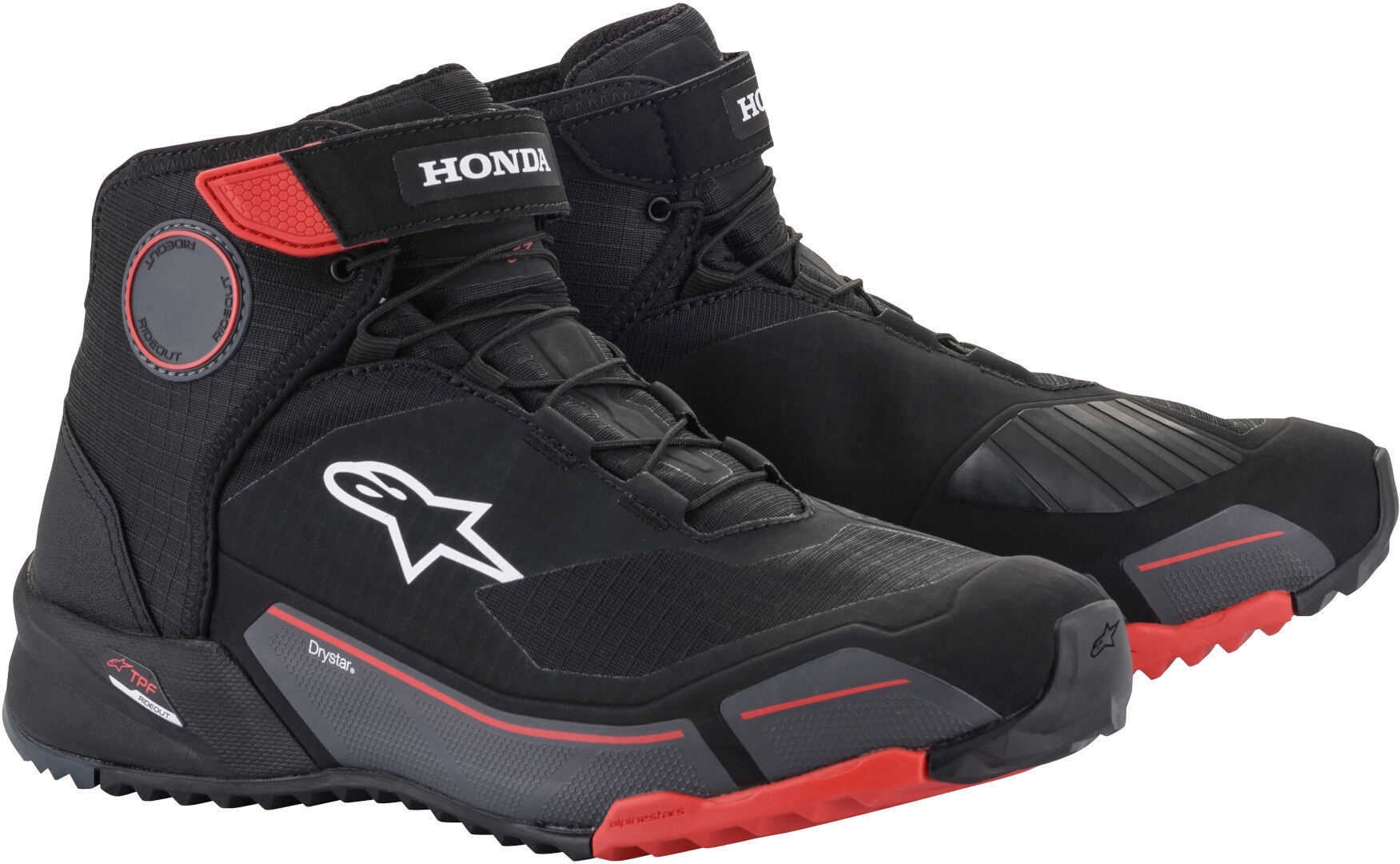 Мотоциклетные ботинки Alpinestars Honda CR-X Drystar, черный/серый/красный - фото