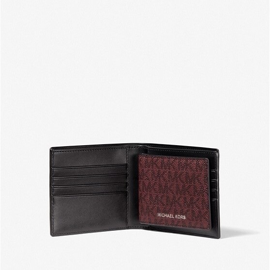 

Кошелек Michael Kors Harrison Logo Billfold With Passcase, тёмно-красный