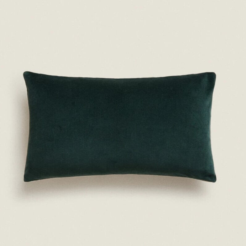

Чехол на подушку Zara Home Linen And Velvet, зеленый
