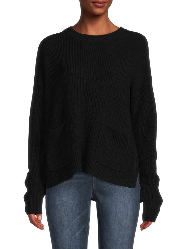 

Свитер в рубчик с приспущенными плечами Madewell True black