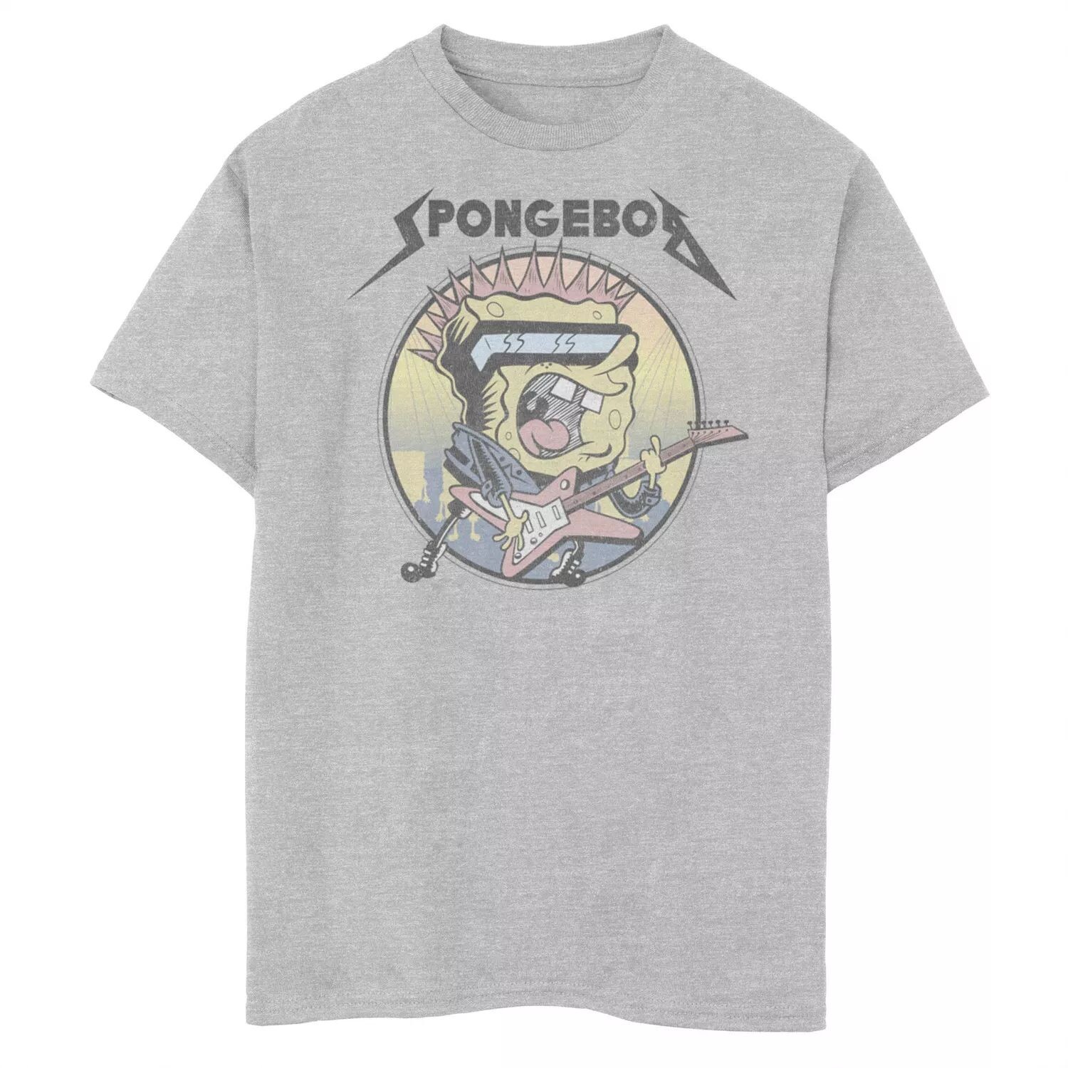 

Футболка Husky Nickelodeon SpongeBob SquarePants для мальчиков 8–20 лет с металлическим круглым рисунком и рисунком Nickelodeon