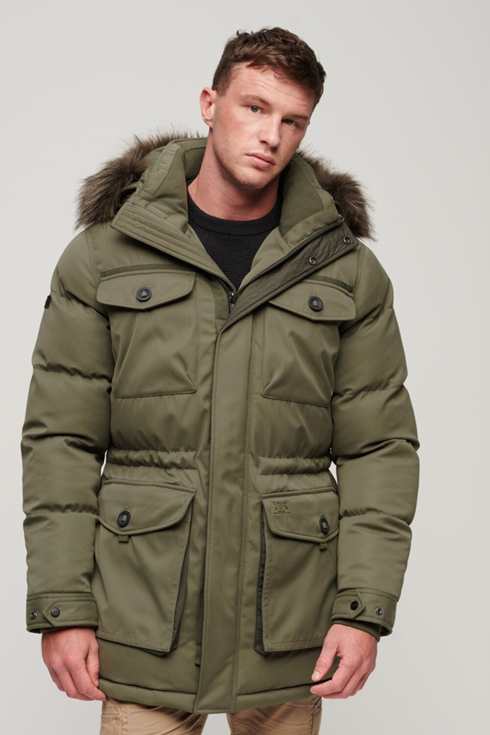 

Парка из искусственного меха чинук Superdry, зеленый