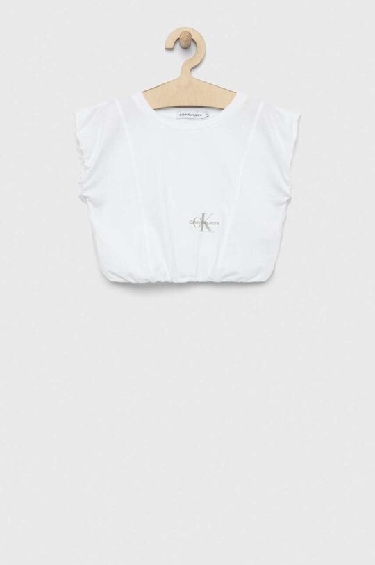 

Детская хлопковая футболка Calvin Klein Jeans, белый