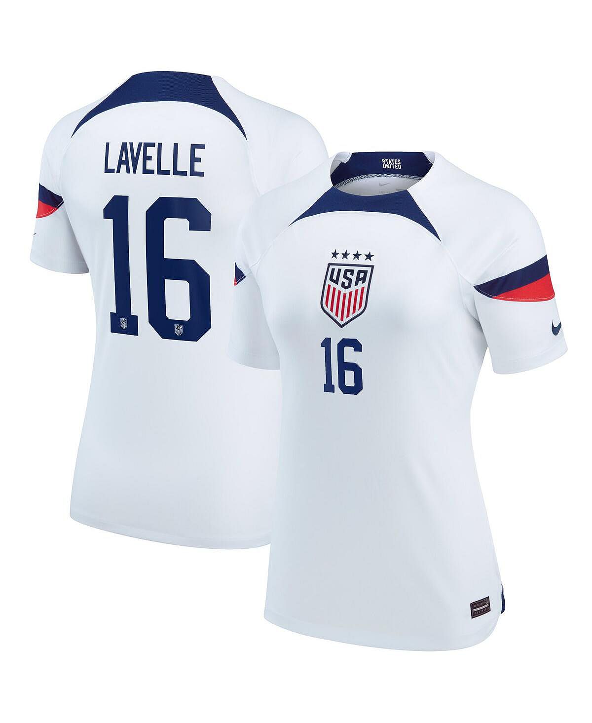 

Женское джерси rose lavelle white uswnt 2022/23 home breathe stadium replica player jersey Nike, белый