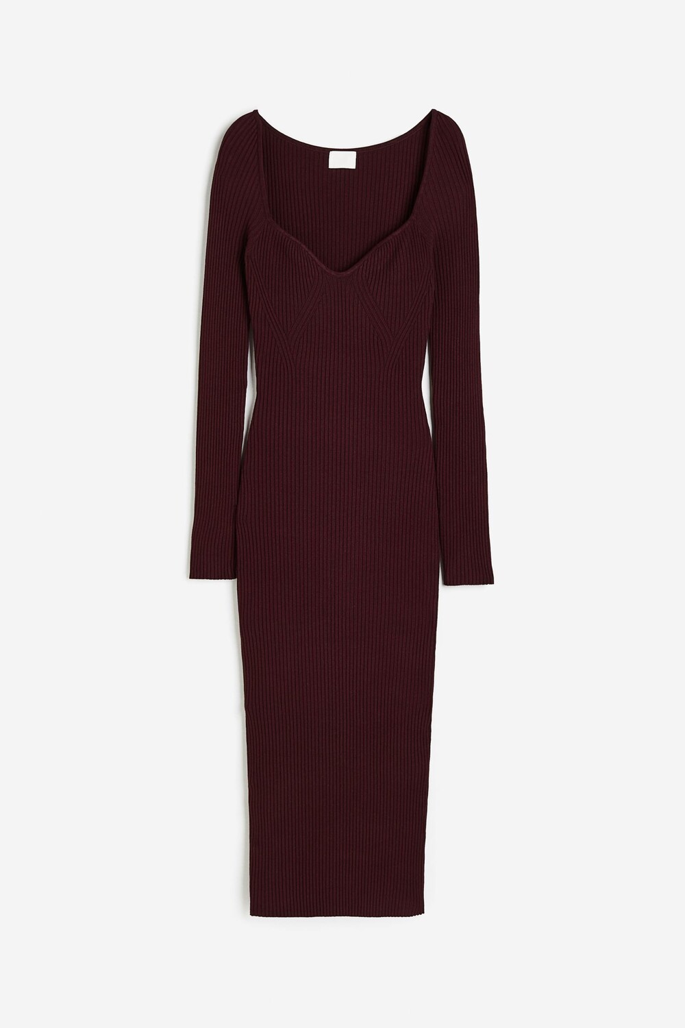 

Платье H&M Rib-knit, бордовый