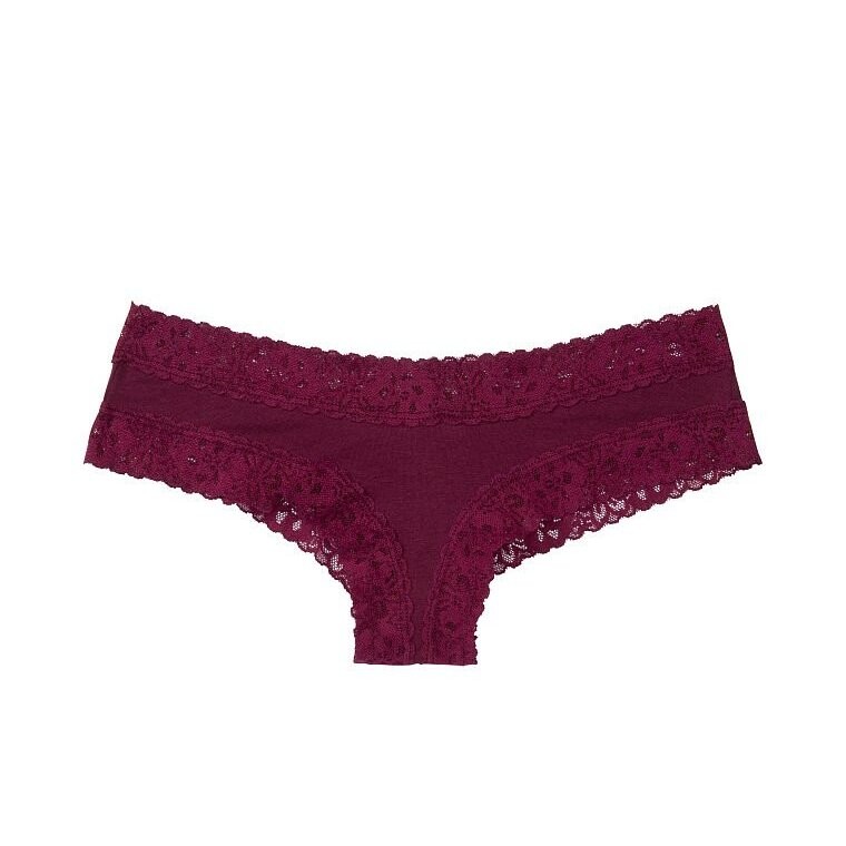 

Кружевные трусики Victoria's Secret Waist Cotton, бордовый