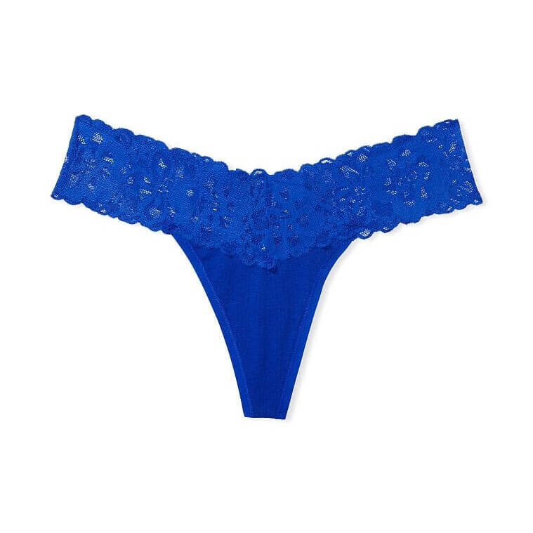 

Трусики-стринги Victoria's Secret Lace Waist Cotton, синий