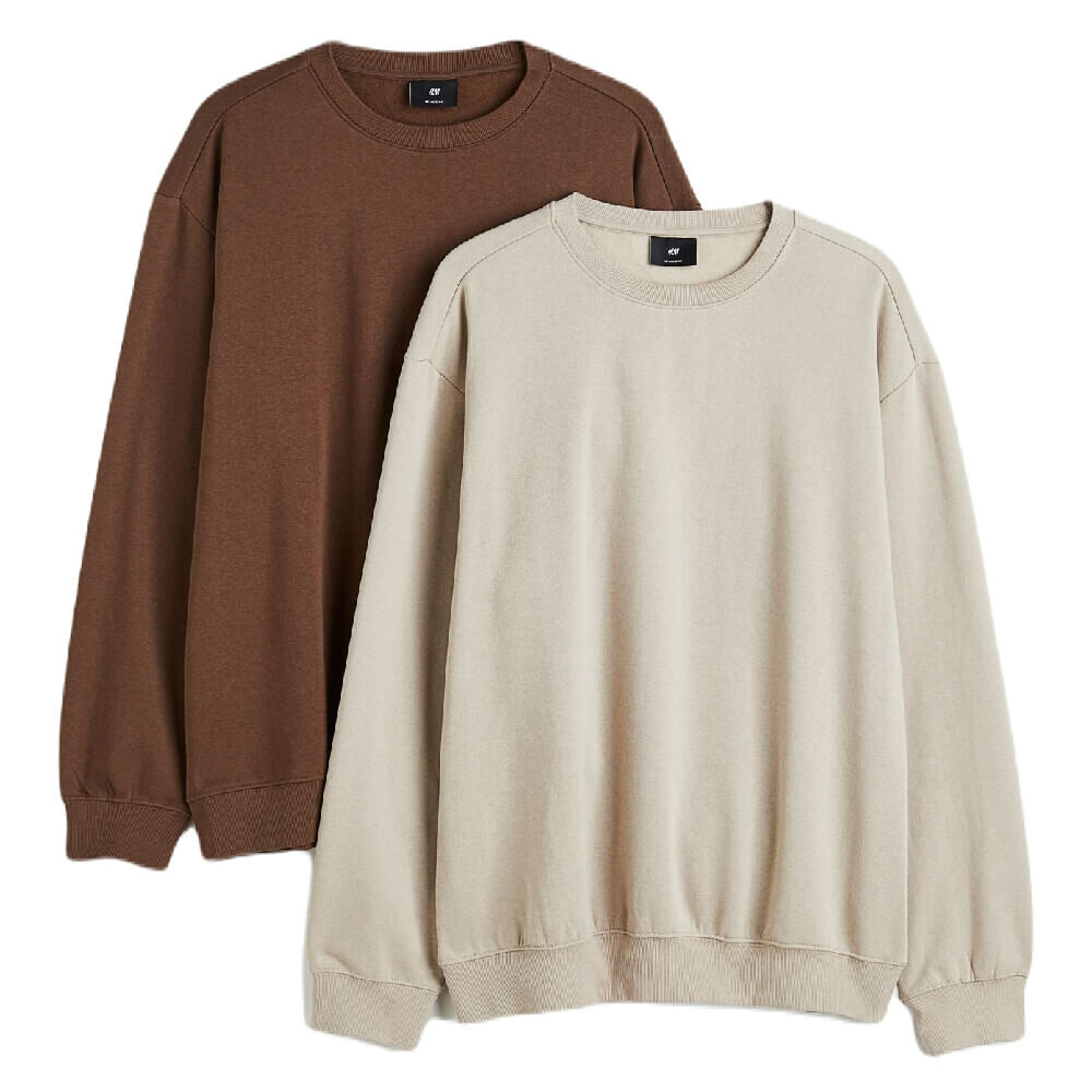

Комплект толстовок H&M Relaxed Fit 2-pak, 2 предмета, коричневый/бежевый