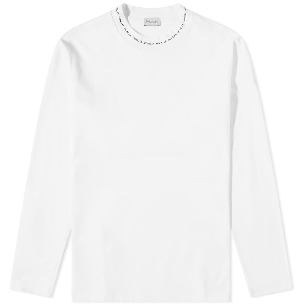 

Футболка Moncler Long Sleeve Collar Logo Tee, Белый