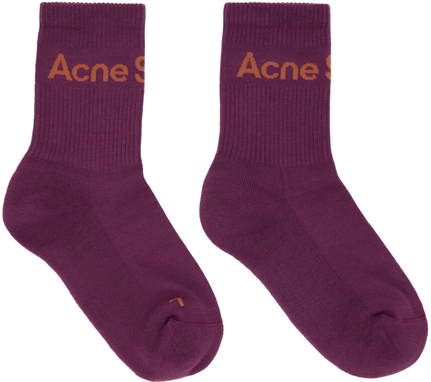 

Темно-красные носки с логотипом Acne Studios