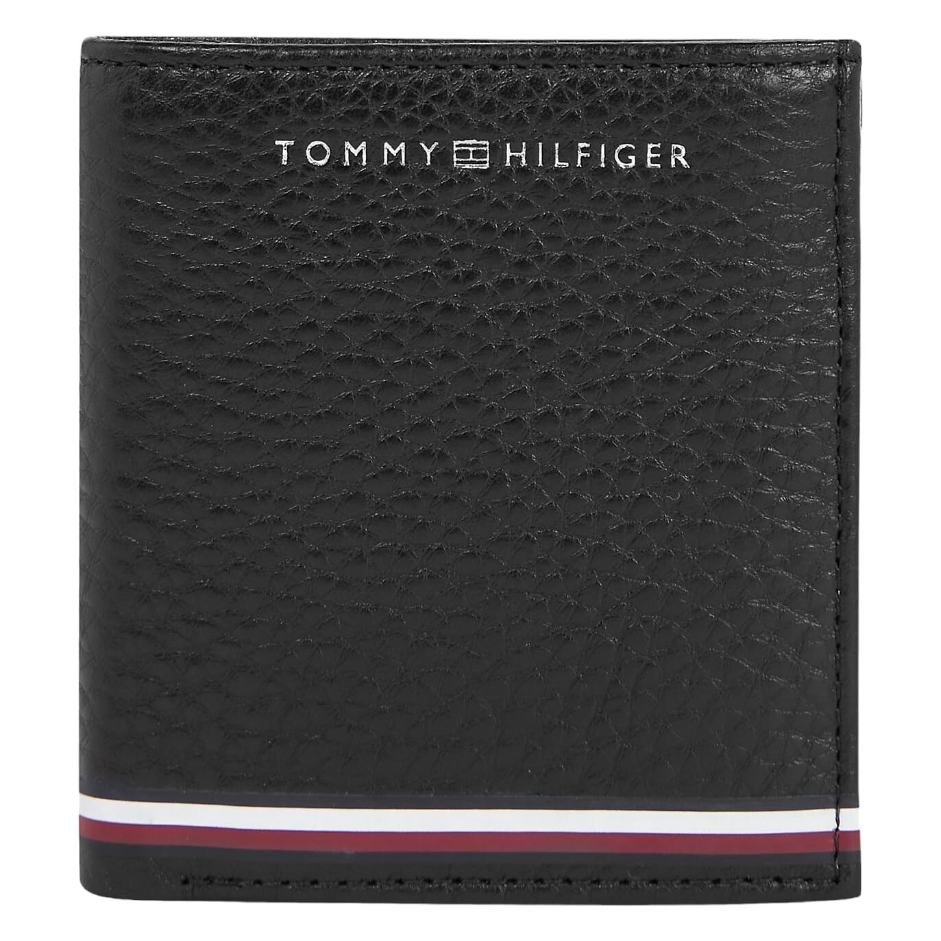 

Кошелек Tommy Hilfiger Logo Stripe Pebbled Trifold, черный