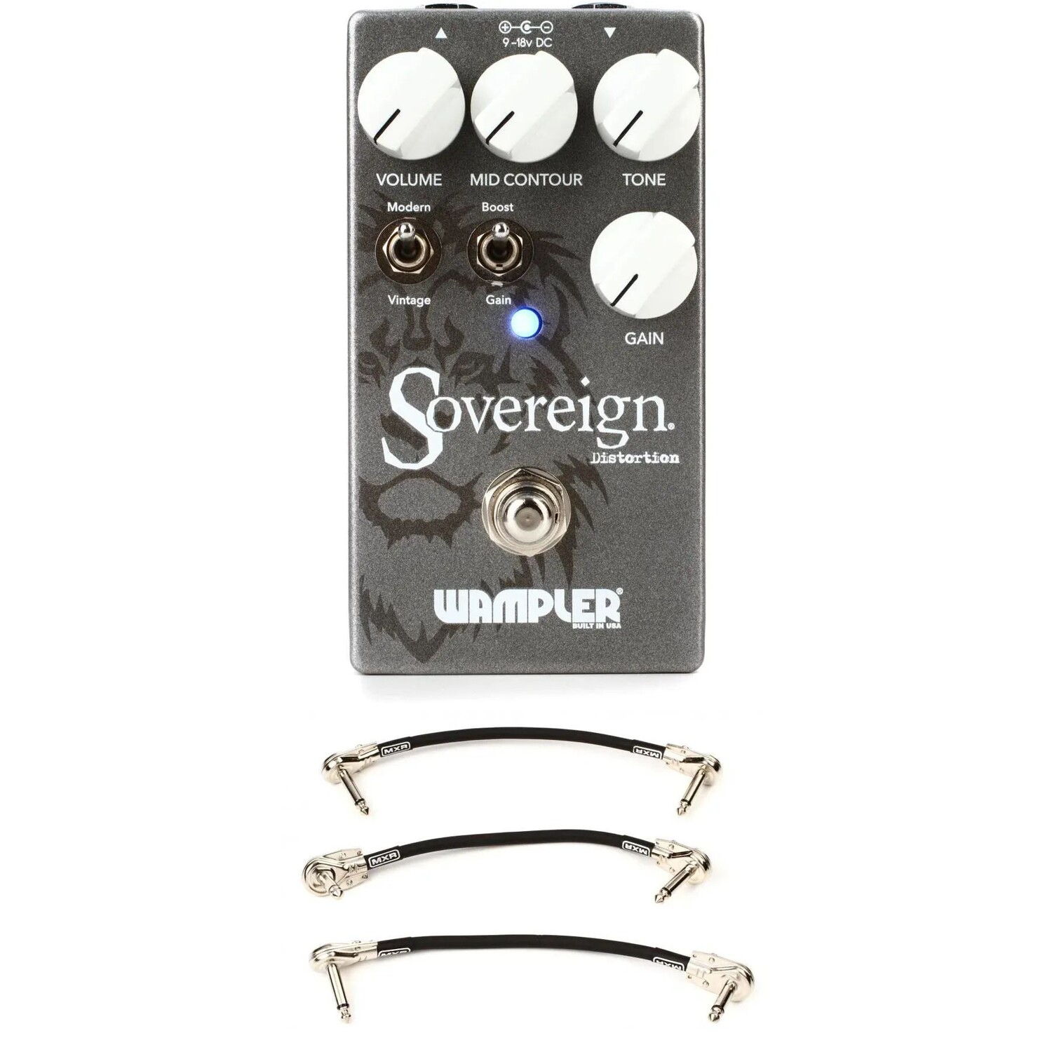 

Педаль Wampler Sovereign Distortion с комплектом из 3 патч-кабелей