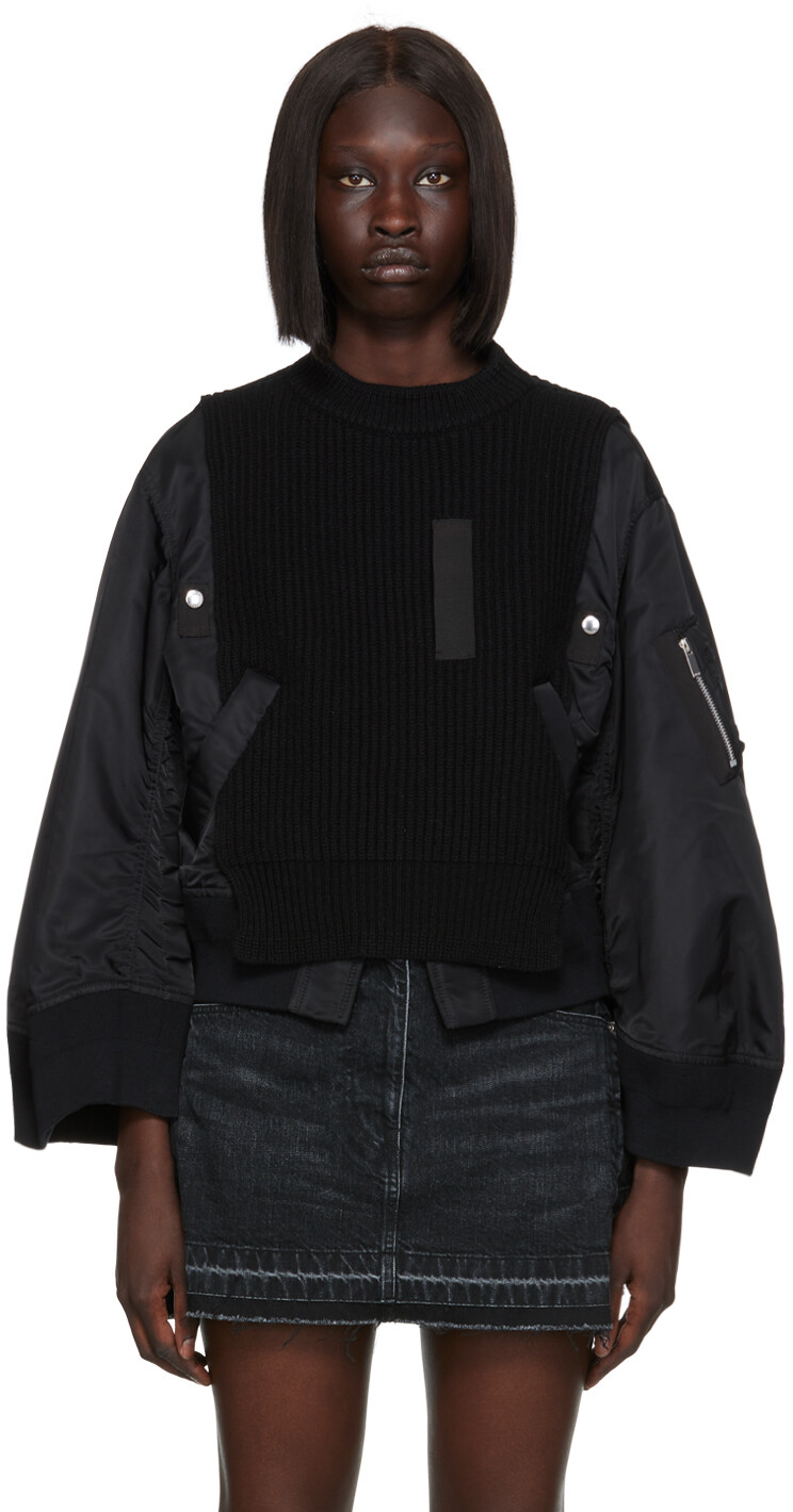 

Черная водолазка со вставками sacai