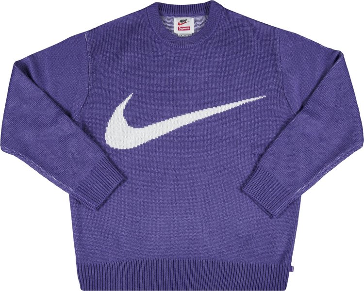 Свитер Supreme x Nike Swoosh Sweater 'Purple', фиолетовый свитер supreme x missoni sweater burgundy красный