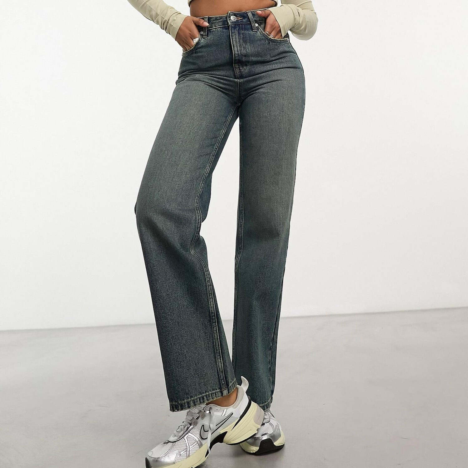 

Джинсы Miss Selfridge Straight Leg, серо-синий