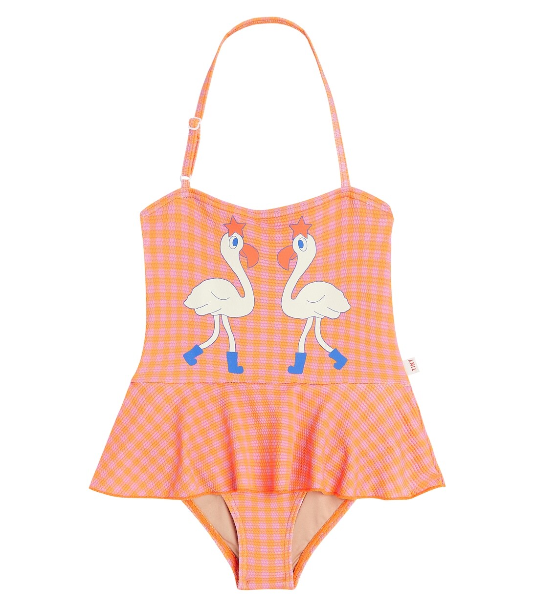 

Купальник Flamingos в клетку Tinycottons, оранжевый