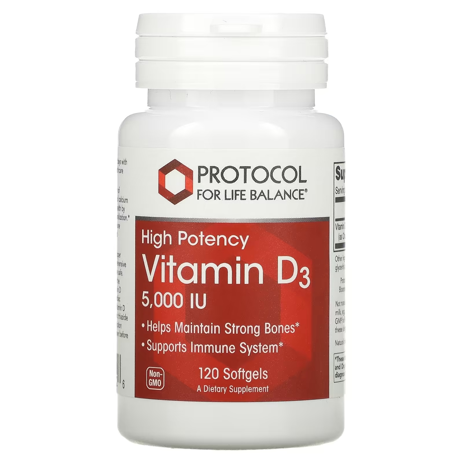 Витамин D3 Protocol for Life Balance 5000 МЕ, 120 таблеток витамин d3 protocol for life balance высокая эффективность 2000 ме 120 мягких таблеток