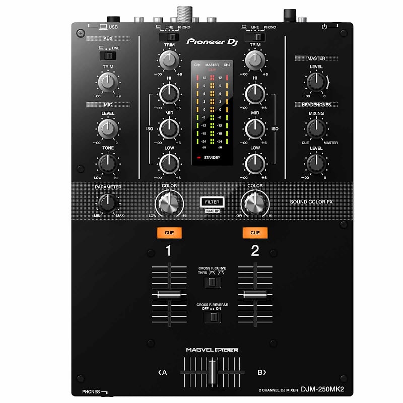 

Pioneer DJ DJM-250MK2 rekordbox dvs-Ready 2-канальный микшер со встроенной звуковой картой Pioneeer DJ DJM-250MK2 rekordbox dvs-Ready 2-Channel Mixer w Built-in Sound Card