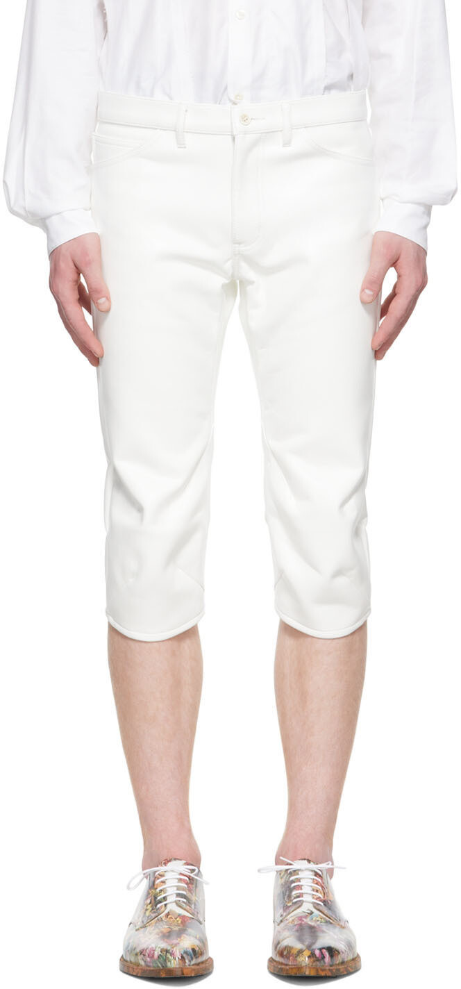 

Белые брюки из искусственной кожи Comme des Garçons Homme Plus, Белый