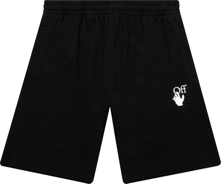 Спортивные шорты Off-White Marker Sweatshorts 'Black/Fuchsia', черный - фото