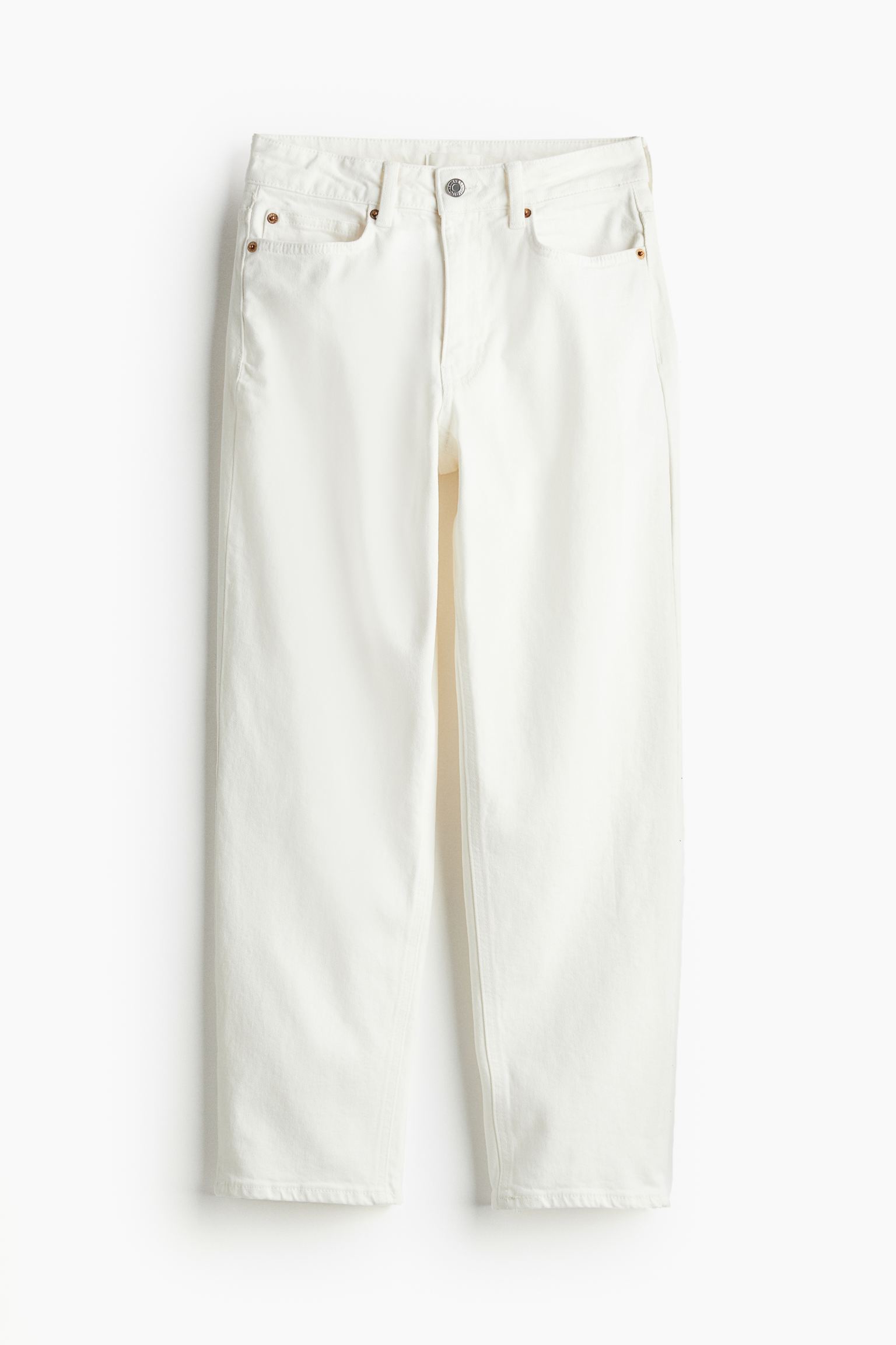 Джинсы H&M Slim Straight High Ankle, белый классические белые прямые джинсы из эластичного денима joe browns белый