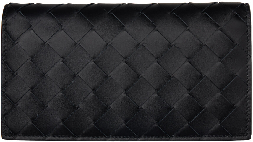 

Черный тонкий длинный кошелек Bottega Veneta