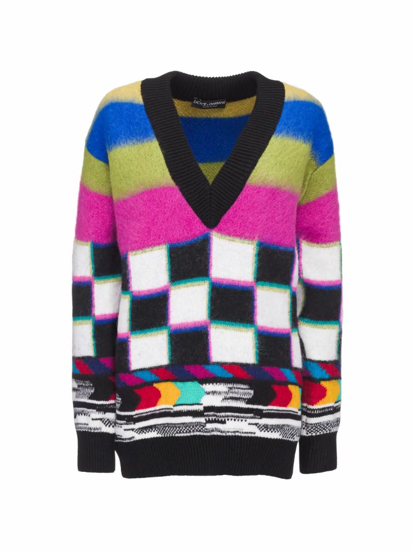 пуловер из кашемира aaron s розовый Пуловер с графическим принтом Dolce&Gabbana