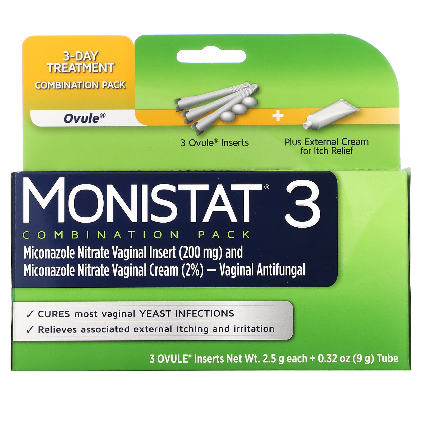 Средство Monistat для лечения дрожжевой инфекции, 9 г monistat комбинированный пакет для 3 дневного лечения 3 вкладыши яйцеклетки по 2 5 г тюбик 9 г 0 32 унции