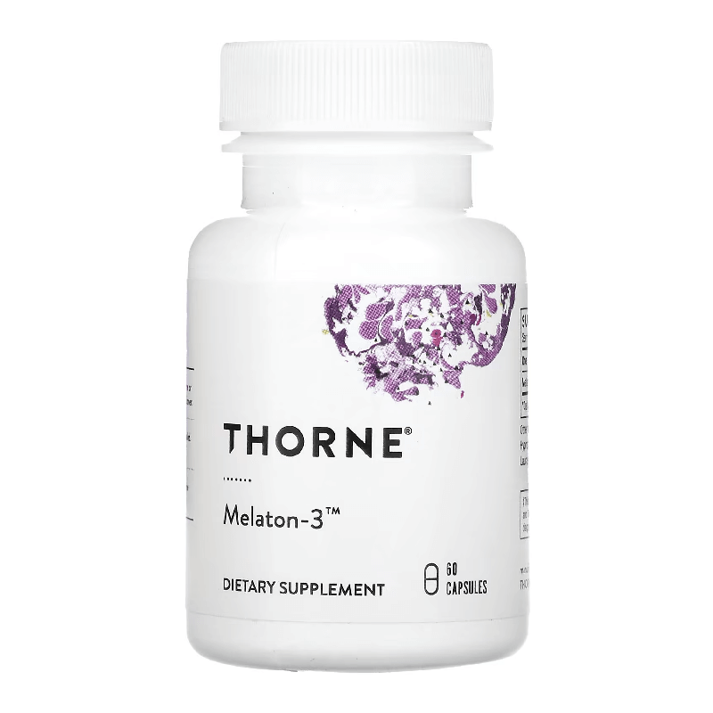 Мелатонин Thorne Research 3 мг, 60 капсул молибдена глицинат thorne research 1 мг 60 капсул