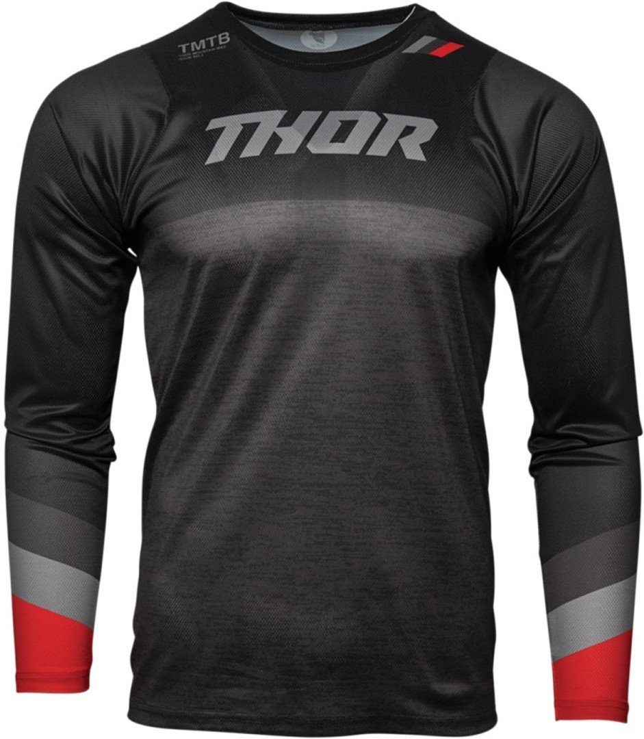 Футболка Thor Assist велосипедная, черный/серый/красный футболка джерси thor assist с коротким рукавом велосипедная черный оранжевый