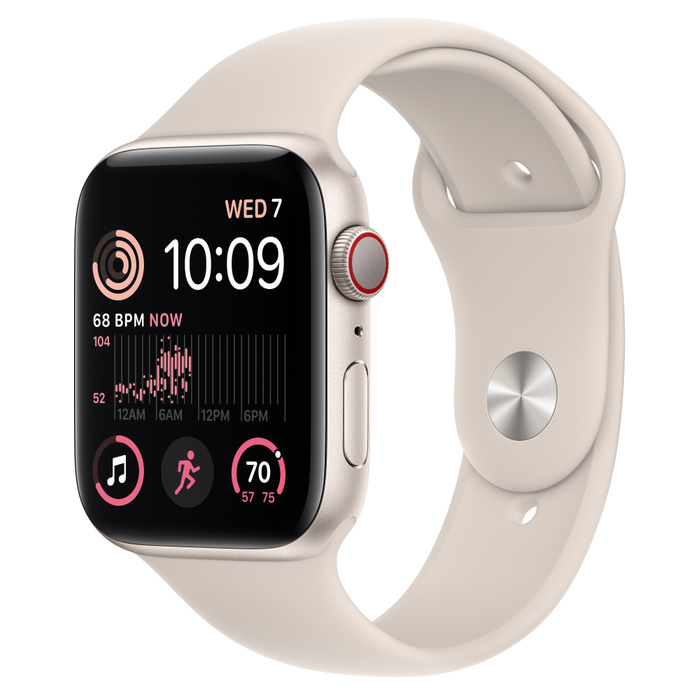 Умные часы Apple Watch Series SE Gen 2 (GPS + Cellular), 40 мм, Starlight Aluminum Case/Starlight Sport Band - S/M 41566