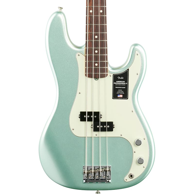 Fender American Pro II Precision Electric Bass, накладка на гриф из палисандра (с футляром), Mystic Surf Green 193930718 - фото