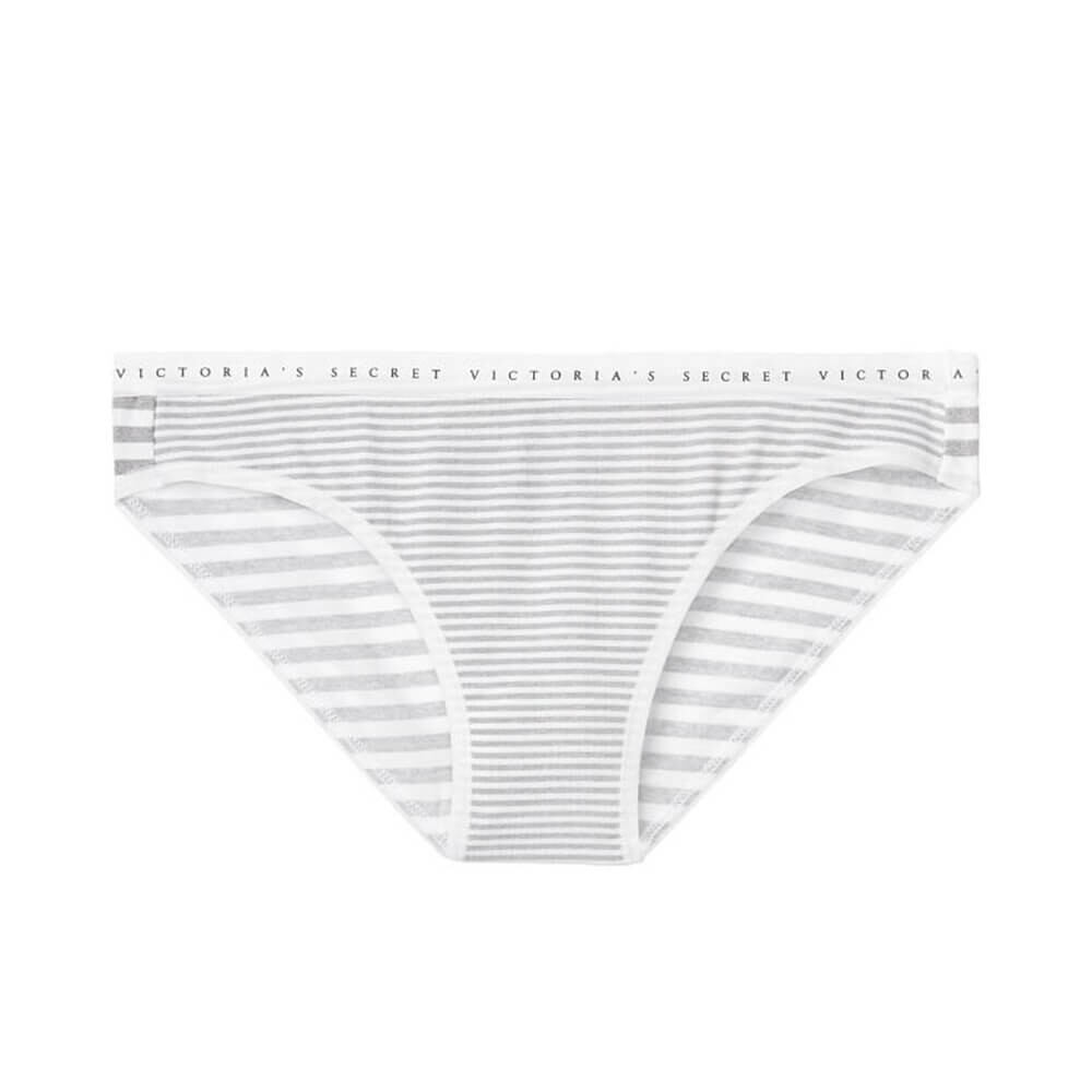 

Трусы Victoria`s Secret Stretch Cotton Bikini, серый/белый