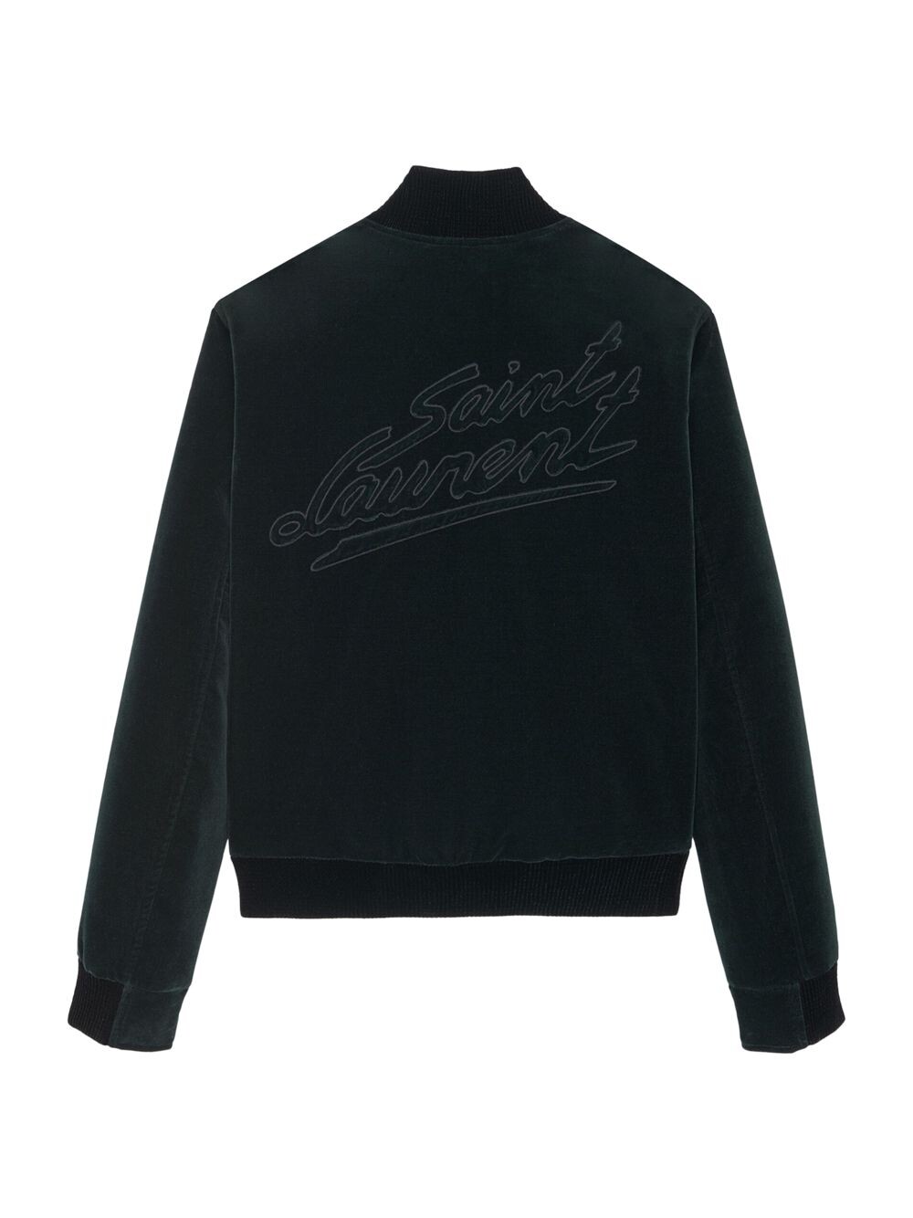 

Плюшевая куртка из хлопкового бархата Saint Laurent, Черный