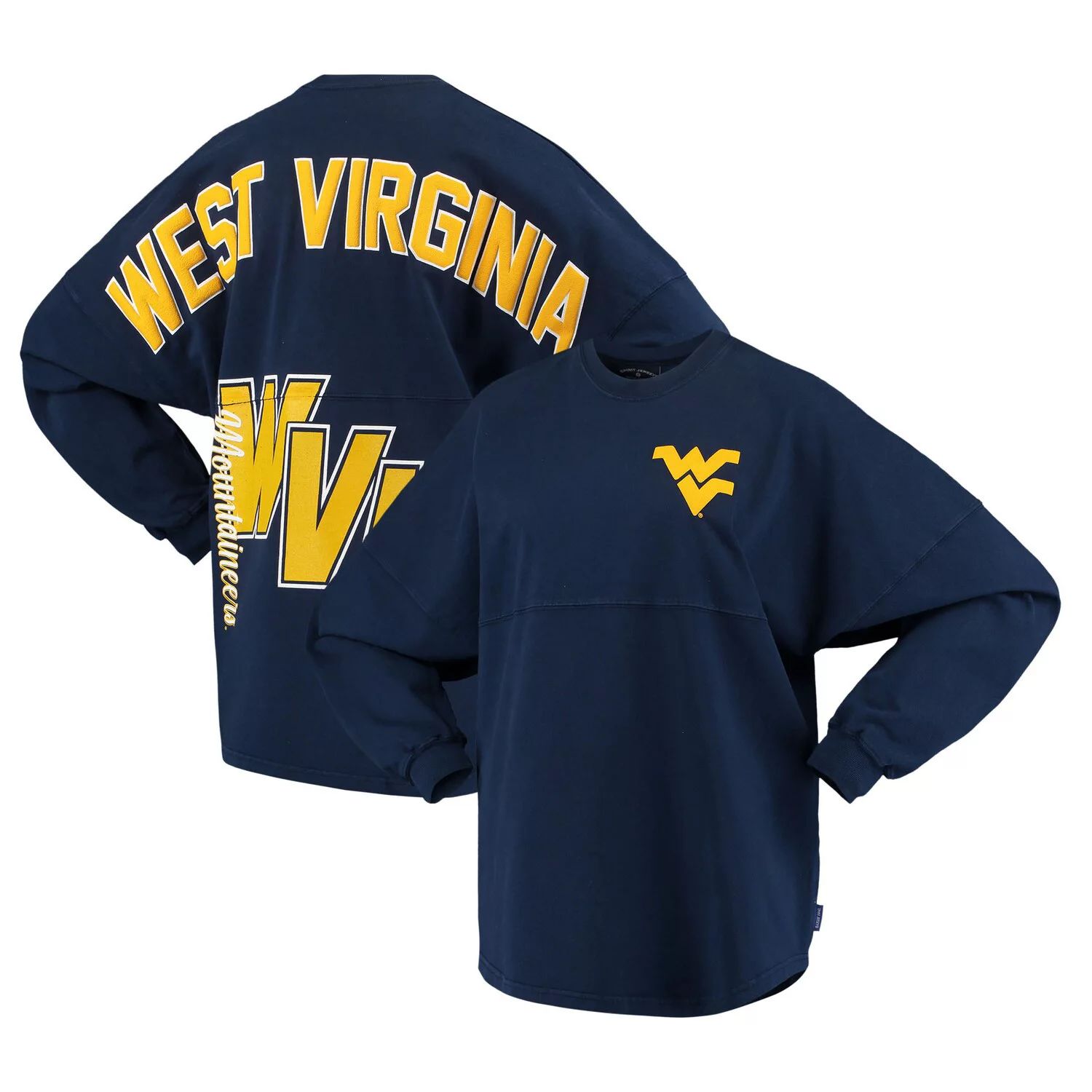 

Женская футболка из джерси West Virginia Mountaineers Loud n Proud Spirit темно-синего цвета, Синий